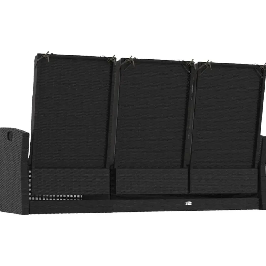 vidaXL - Tuinbank Verstelbare met kussens - Zwart - poly rattan - 173x62x95 cm