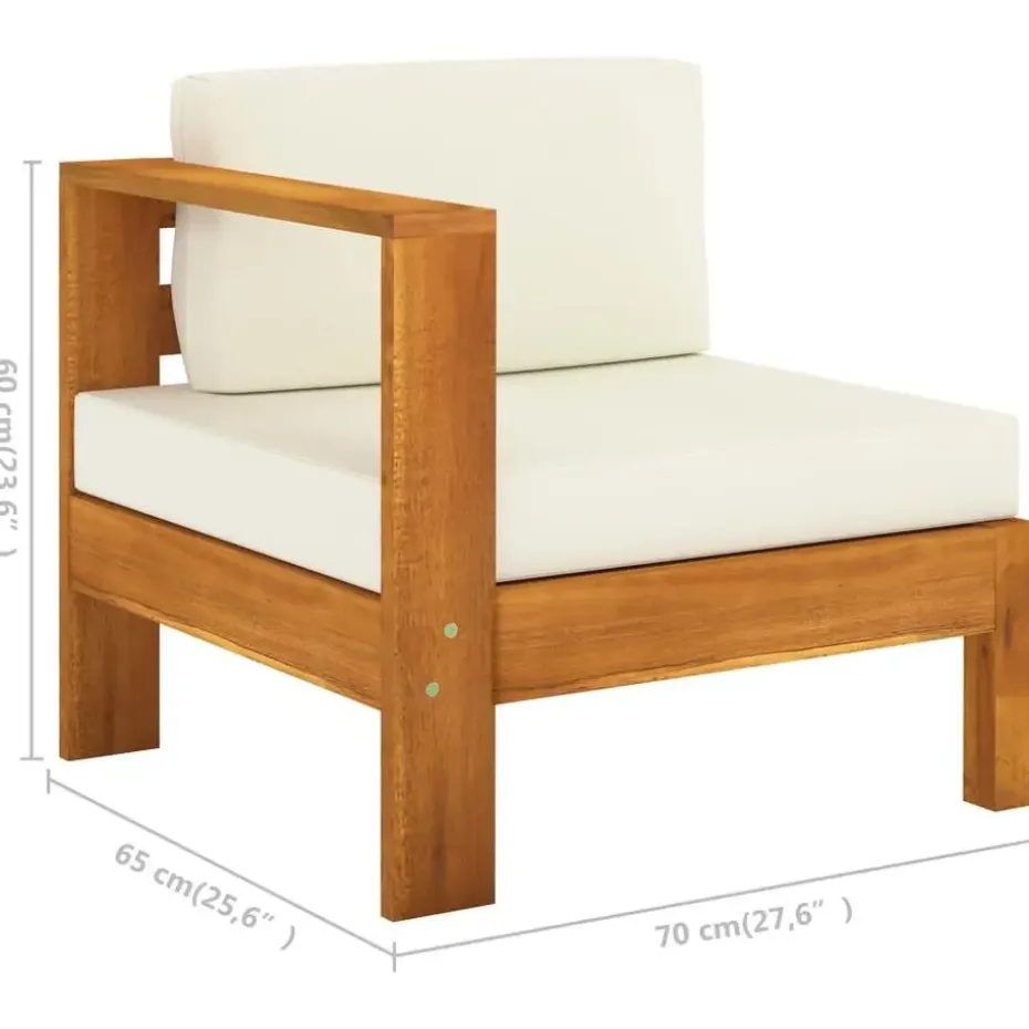 vidaXL - Tuinbank 4-zites - Wit - Acaciahout - Met kussens
