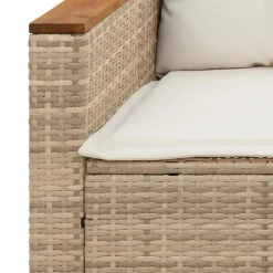vidaXL - Tuinbank 3-zits - Beige - Poly rattan - Met kussens