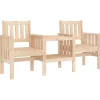 vidaXL - Tuinbank 2-zits - Bruin - Grenenhout - Met tafel