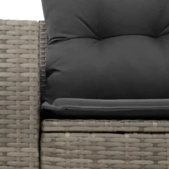 vidaXL - Tuinbank 2-zits - Grijs - Poly rattan - Met kussens