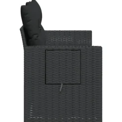 vidaXL - Tuinbank 2-zits - Zwart - Poly rattan - Met kussens