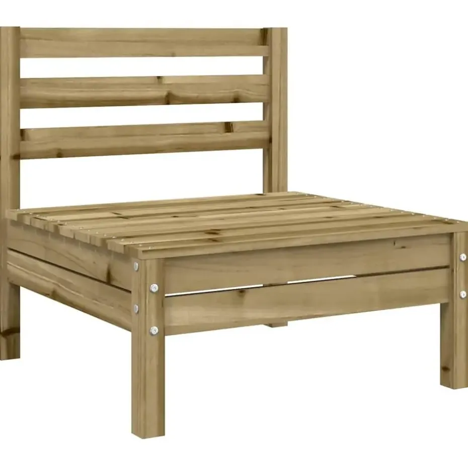 vidaXL - Tuinbank zonder armleuningen - Bruin - Hout - Met kussens
