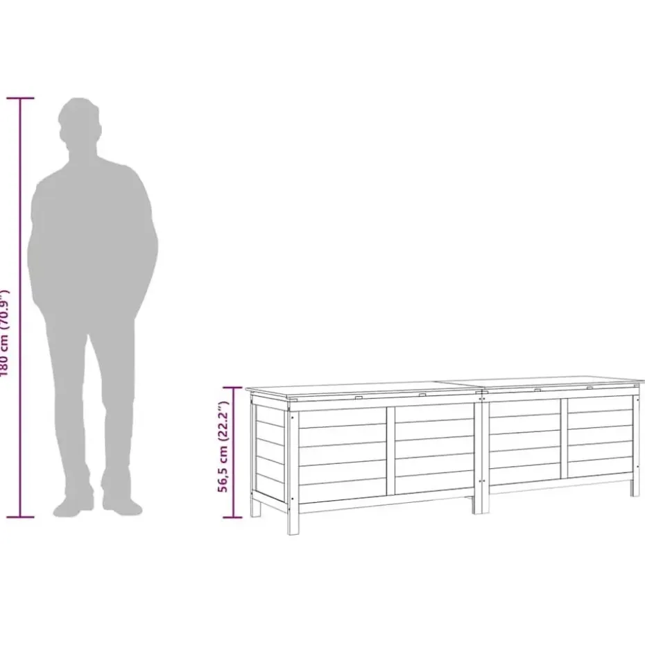 vidaXL - Tuinbox - Antraciet - Bewerkt hout