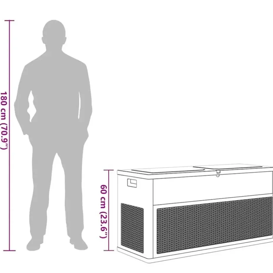 vidaXL - Tuinbox - Antraciet - Kunststof