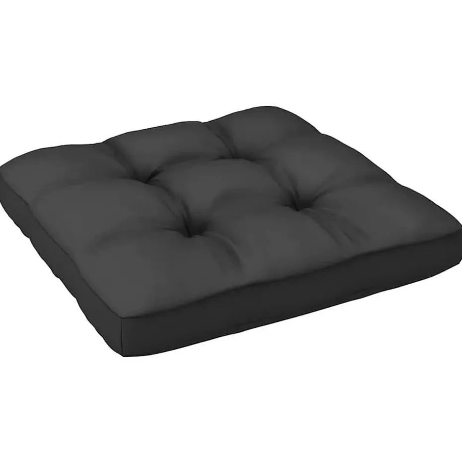 vidaXL - Tuinhoekbank - Grijs - Grenenhout - Met antracietkleurige kussens