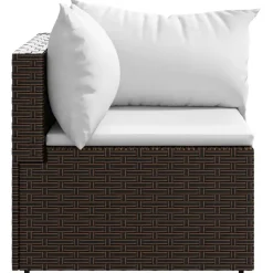 vidaXL - Tuinhoekbanken - Bruin - Poly rattan - Met kussens
