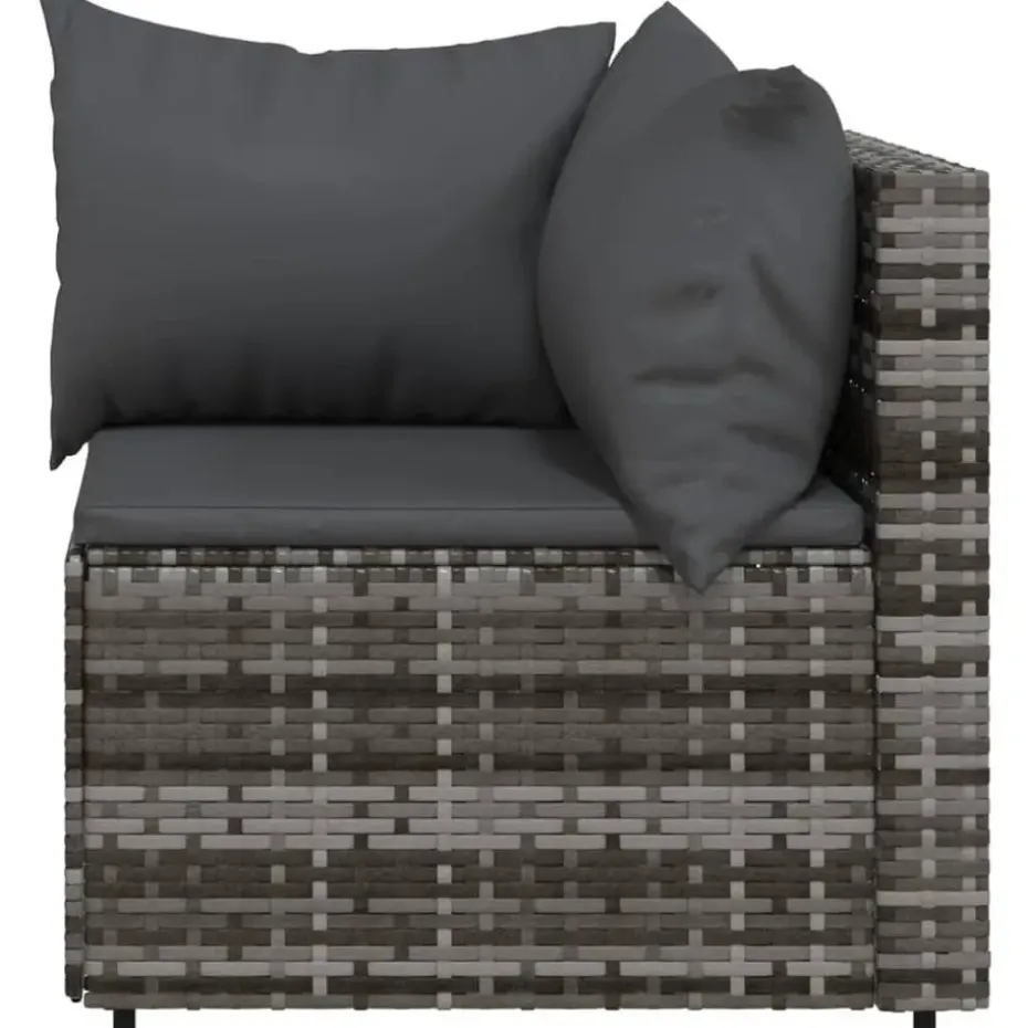 vidaXL - Tuinhoekbanken - Grijs - Poly rattan - 2 stuks - Met kussens