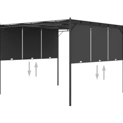 vidaXL - Tuinhuisje - Antraciet - Stof - 3 x 3 x 2.25 m