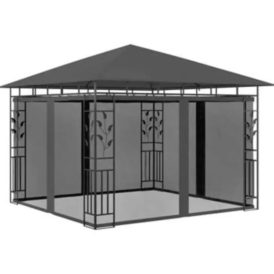 vidaXL - Tuinhuisje - Antraciet - Stof - 3 x 3 x 2.73 m