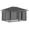 vidaXL - Tuinhuisje - Antraciet - Stof - 4 x 3 x 2.73 m