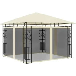 vidaXL - Tuinhuisje - Crème - Stof - 3 x 3 x 2.73 m