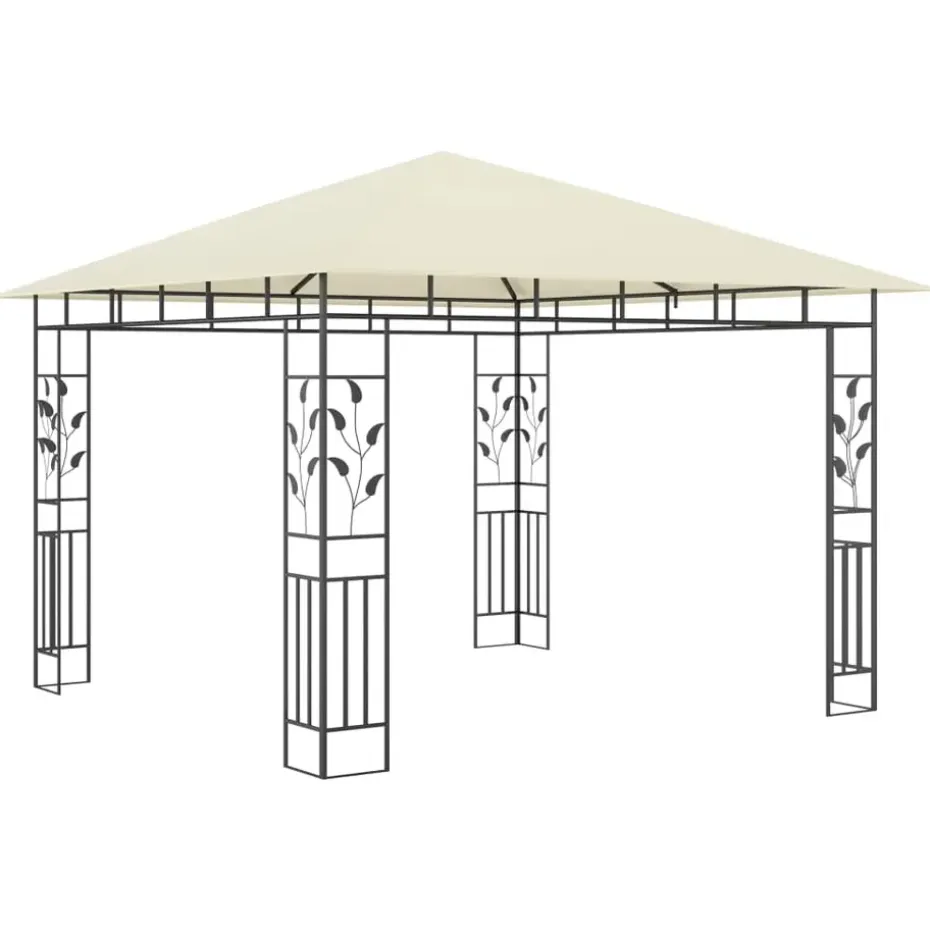 vidaXL - Tuinhuisje - Crème - Stof - 3 x 3 x 2.73 m