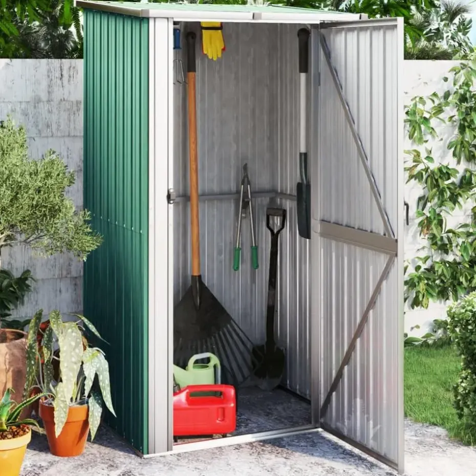 vidaXL - Tuinhuisje - Groen - Staal