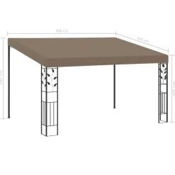 vidaXL - Tuinhuisje - Taupe - Stof - 4 x 3 x 2.5 m