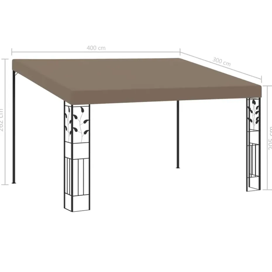vidaXL - Tuinhuisje - Taupe - Stof - 4 x 3 x 2.5 m