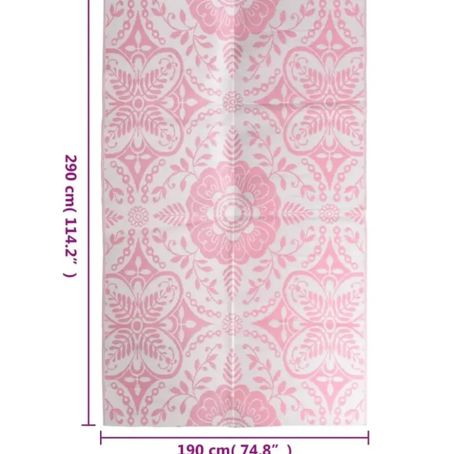 vidaXL - Tuinkleed - Roze - Polyetheen - 190 x 290 cm