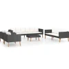 vidaXL - Tuinloungeset - Zwart - Poly rattan - 5 stuks - Met kussens