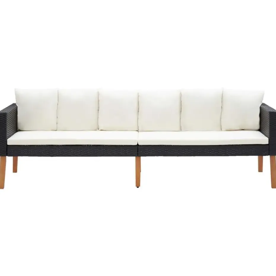 vidaXL - Tuinloungeset - Zwart - Poly rattan - 5 stuks - Met kussens