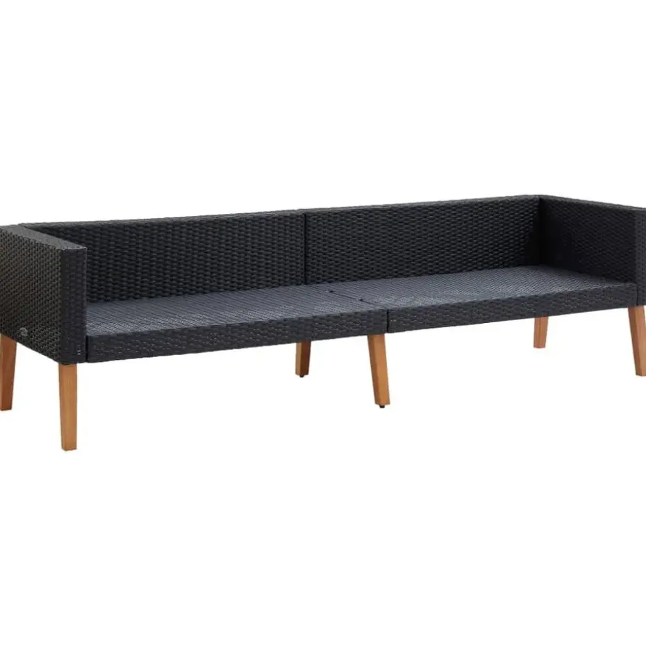 vidaXL - Tuinloungeset - Zwart - Poly rattan - 5 stuks - Met kussens