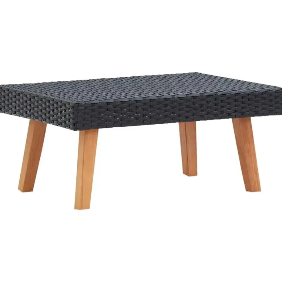 vidaXL - Tuinloungeset - Zwart - Poly rattan - 5 stuks - Met kussens