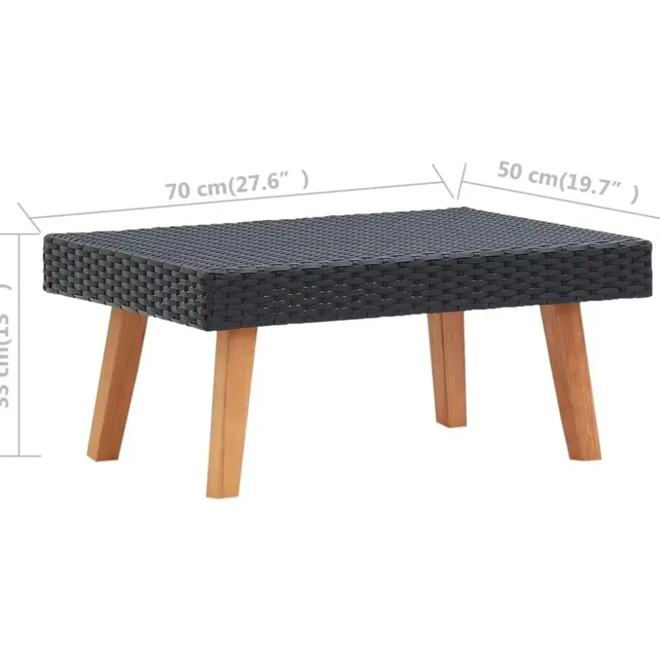 vidaXL - Tuinloungeset - Zwart - Poly rattan - 5 stuks - Met kussens