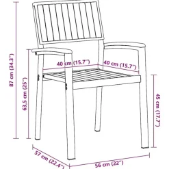 vidaXL - Tuinmeubelen - Bruin - Massief acaciahout - 56 x 57 x 87cm