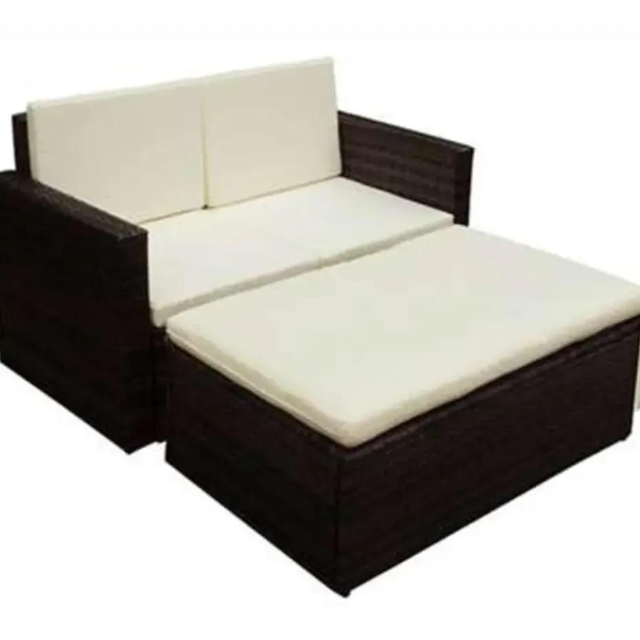 vidaXL - Tuinmeubelset - Bruin - Poly rattan