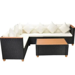 vidaXL - Tuinmeubilair - Zwart - Poly rattan