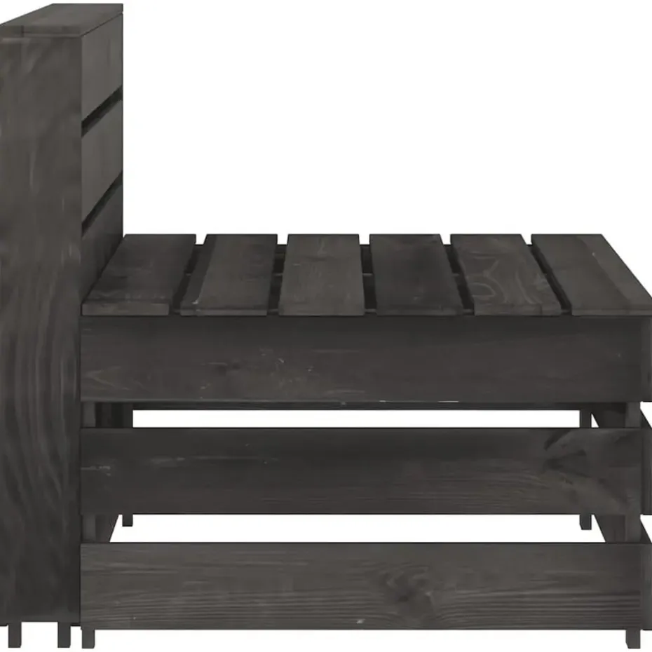vidaXL - Tuinmiddenbank pallet - Grijs - Geïmpregneerd grenenhout - 60x70x66 cm