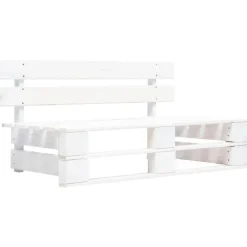 vidaXL - Tuinmiddenbank pallet - Wit - Grenenhout