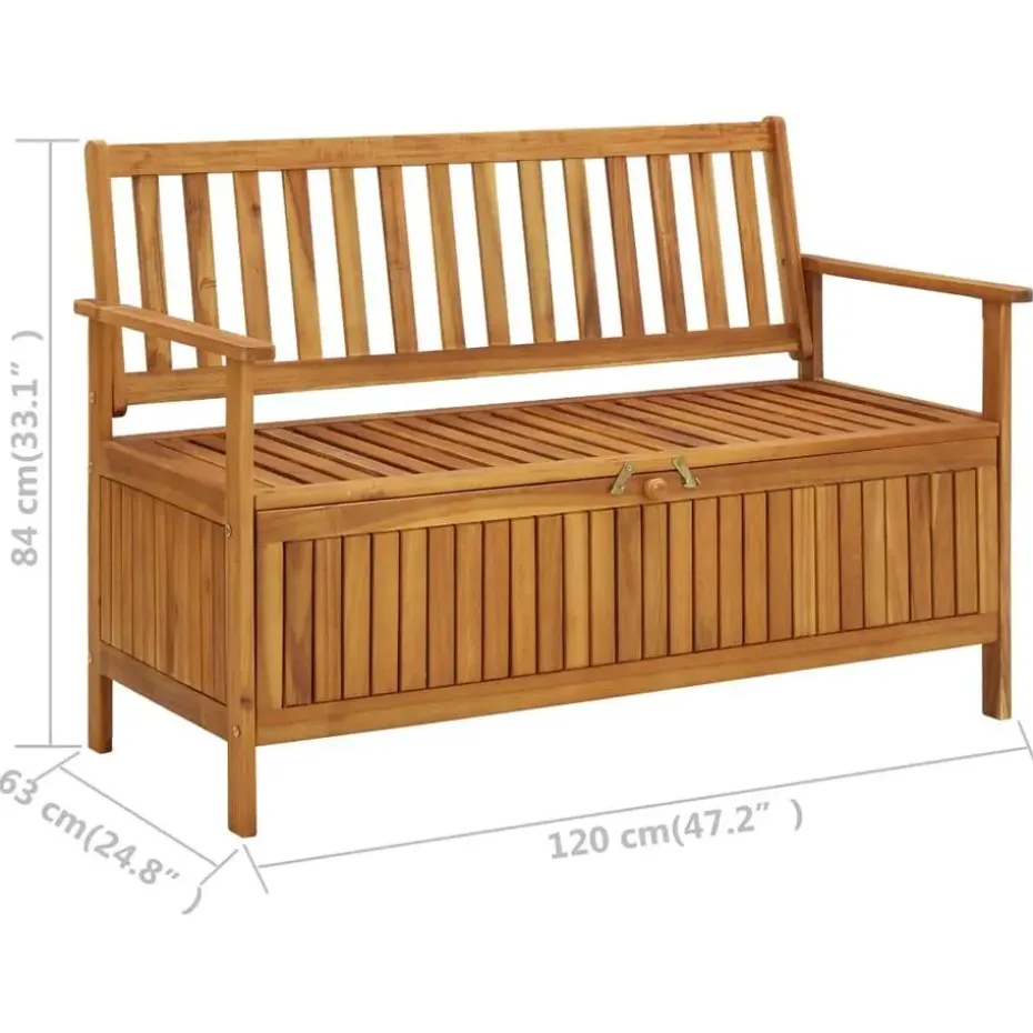 vidaXL - Tuinopbergbank - Bruin - Acaciahout- 120 cm