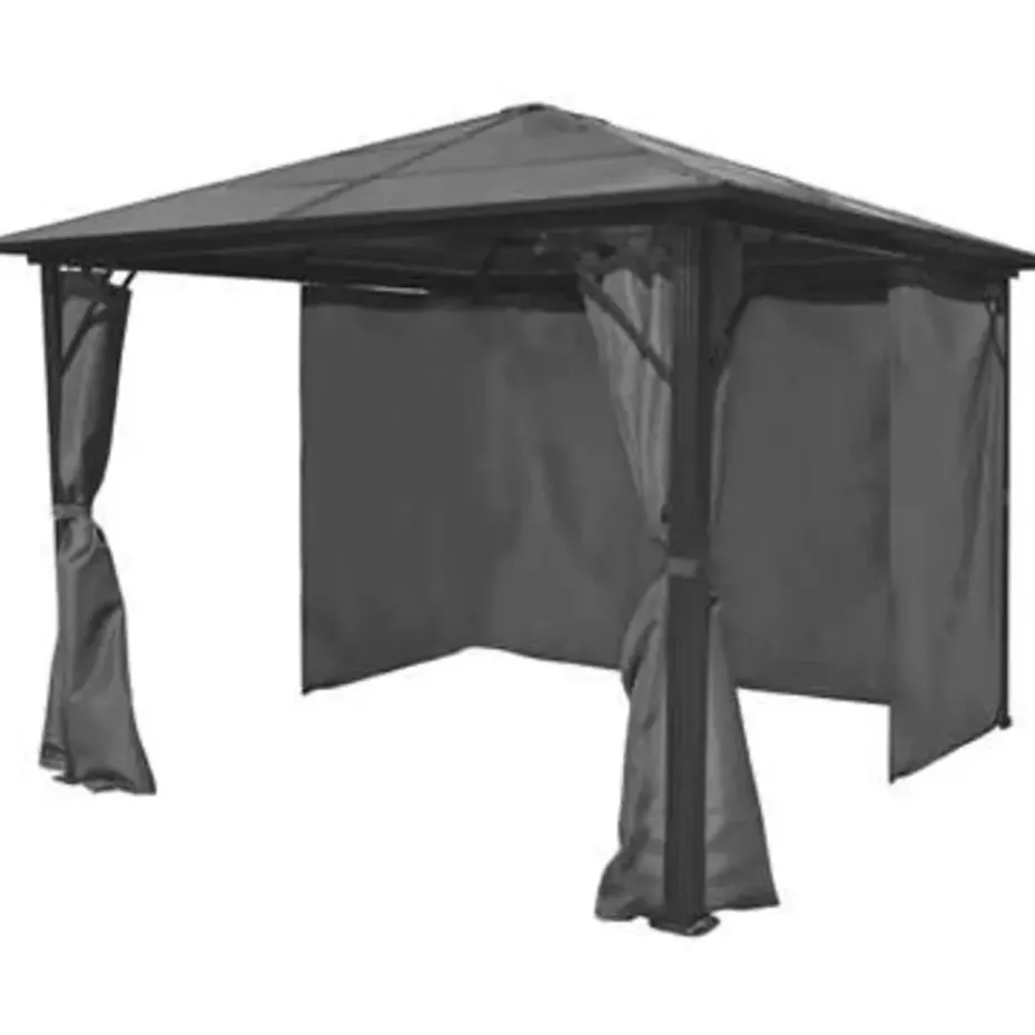 vidaXL - Tuinpaviljoen - Antraciet - Stof - 300 x 300 cm