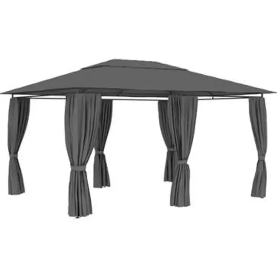 vidaXL - Tuinpaviljoen - Antraciet - Stof