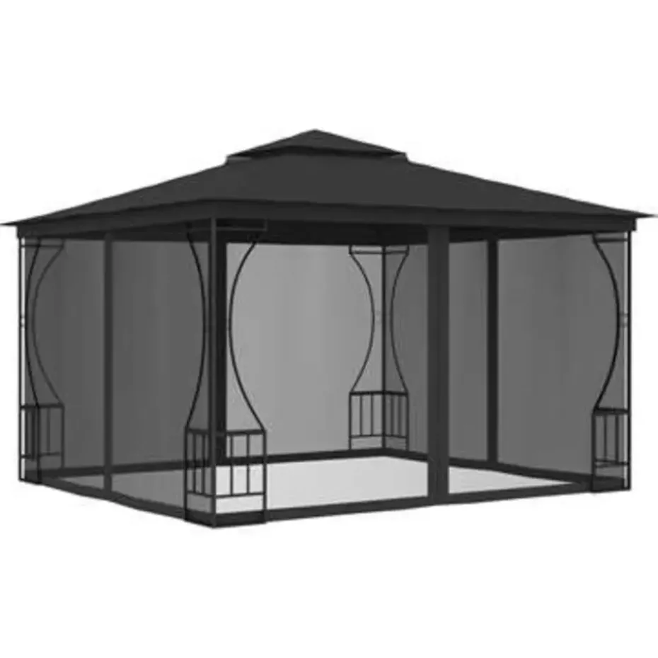 vidaXL - Tuinpaviljoen - Antraciet - Stof