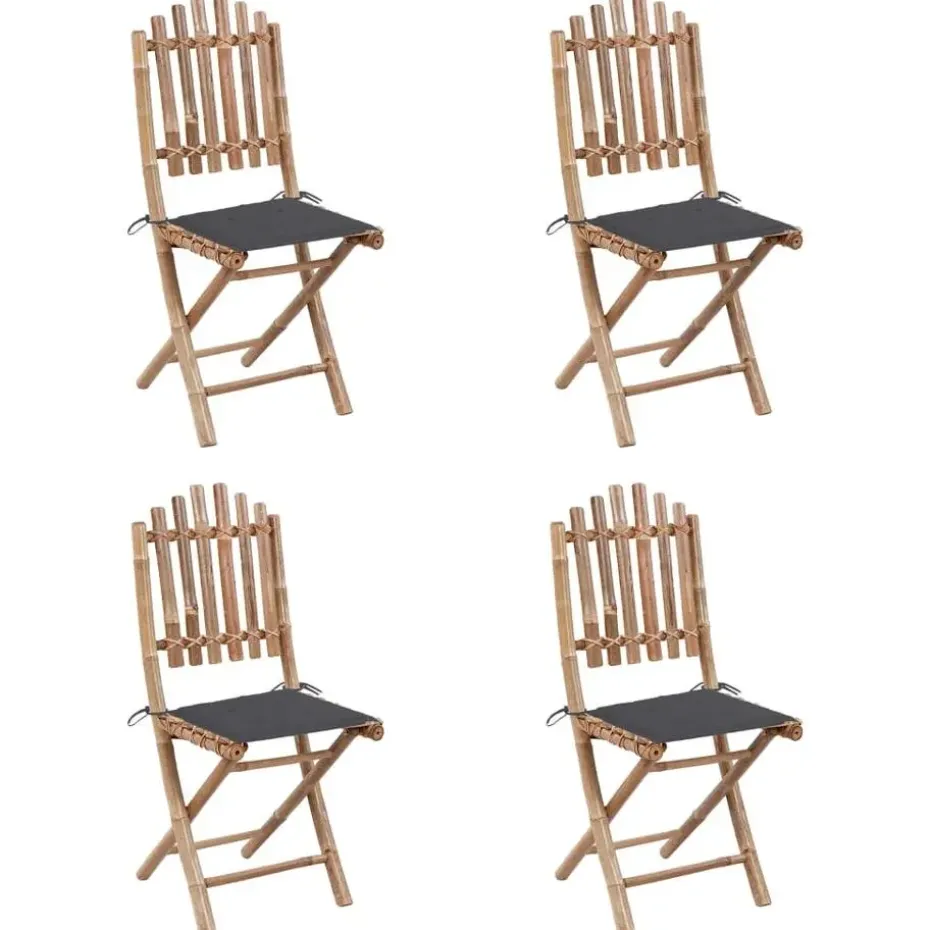 vidaXL - Tuinset - Antraciet - Bamboe - 40 x 40 x 3 cm