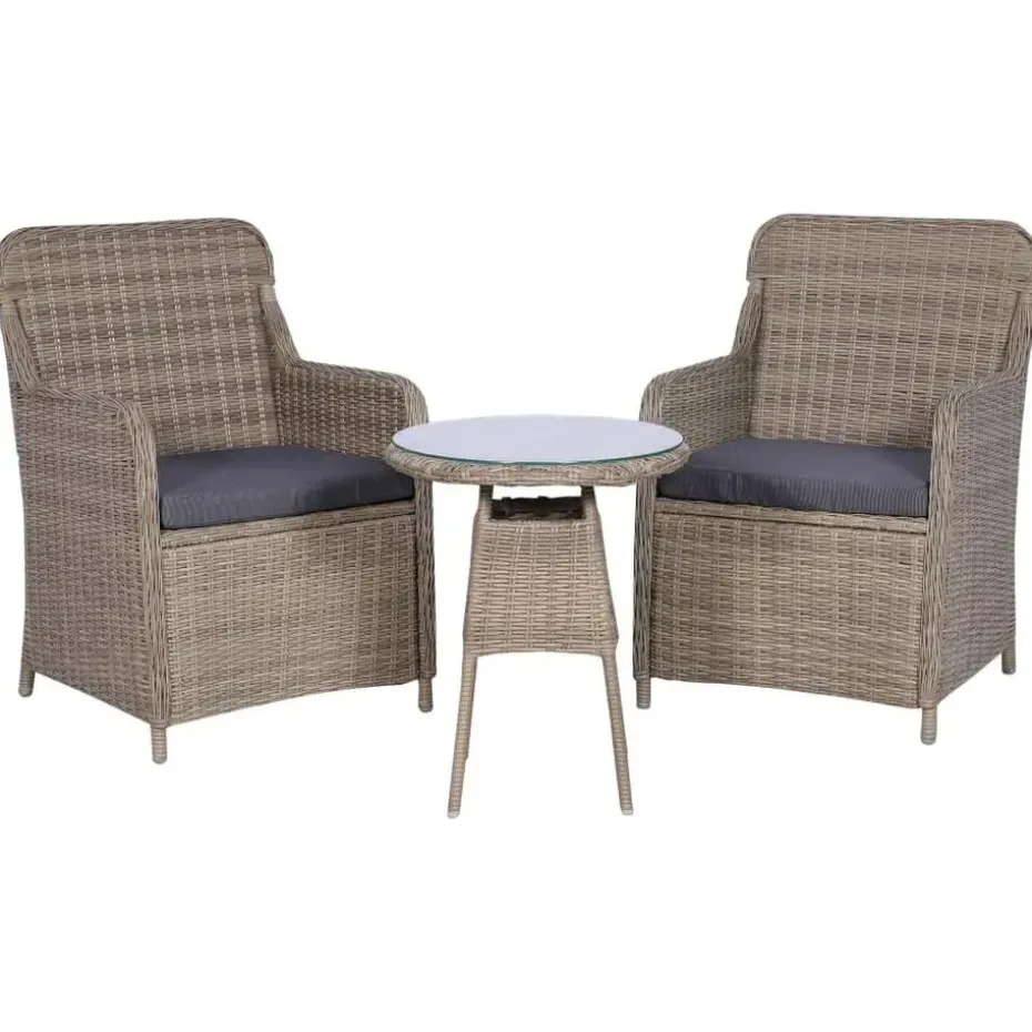 vidaXL - Tuinset - Bruin - Poly rattan