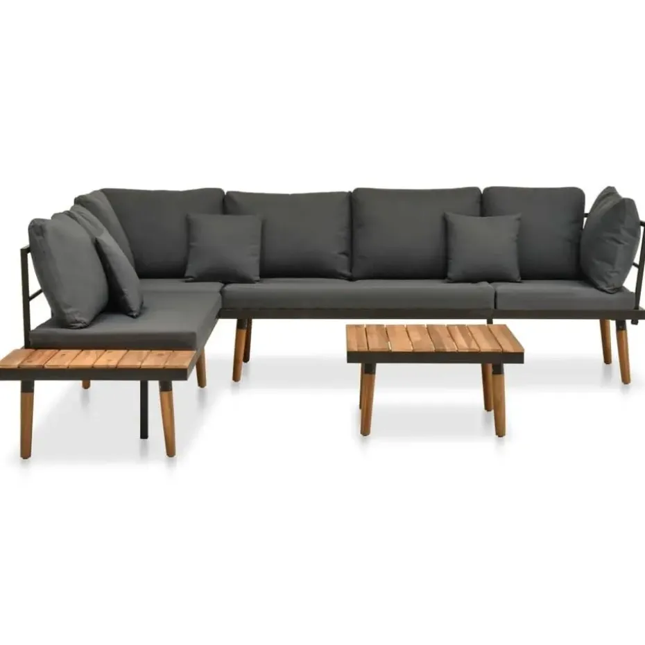 vidaXL - Tuinset - Grijs - Hout