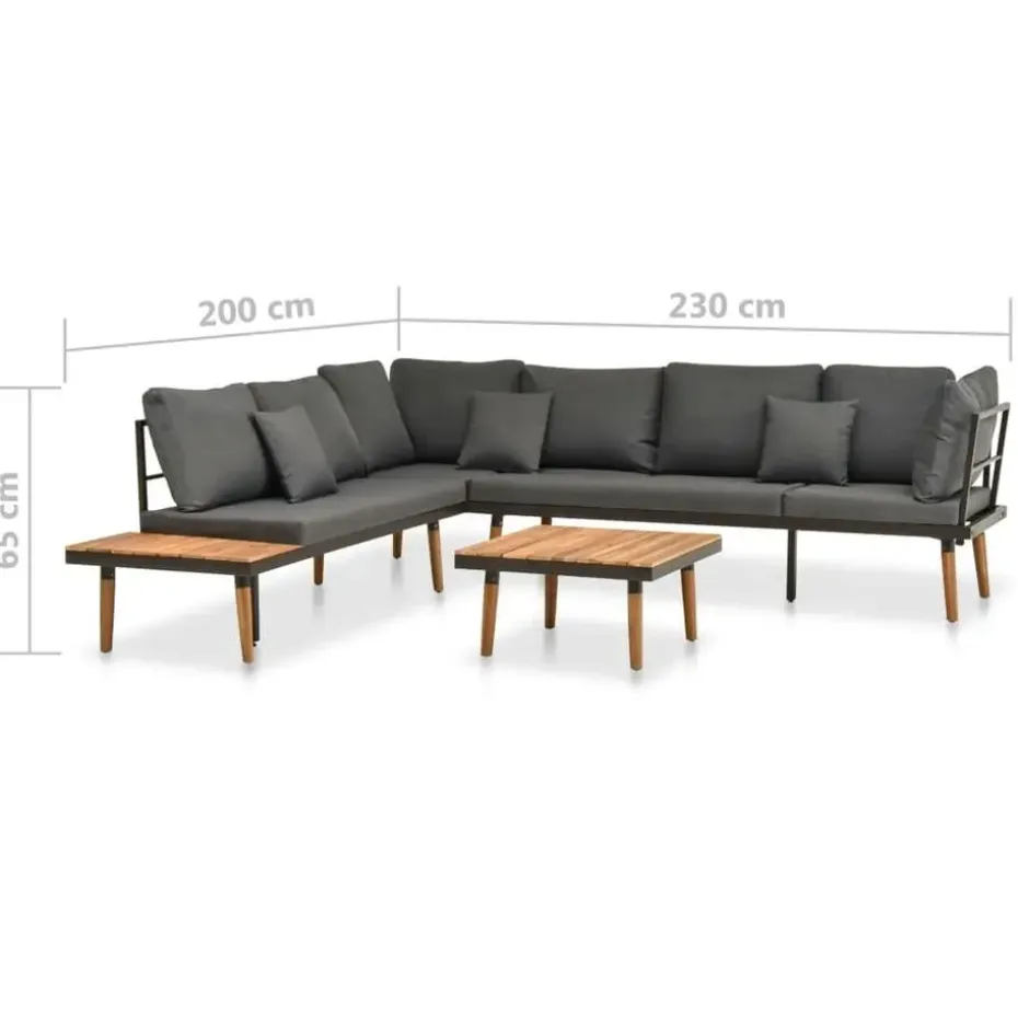 vidaXL - Tuinset - Grijs - Hout