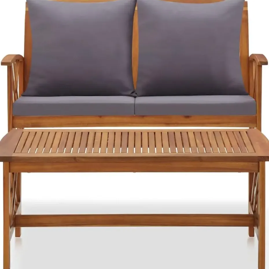 vidaXL - Tuinset - Grijs - Hout