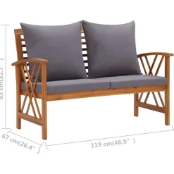 vidaXL - Tuinset - Grijs - Hout