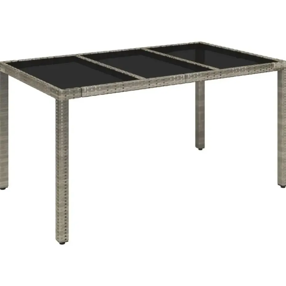 vidaXL - Tuinset - Grijs - Poly rattan - 150 cm - 5 stuks - Met kussens