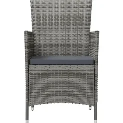 vidaXL - Tuinset - Grijs - Poly rattan - 3 stuks - Met kussens