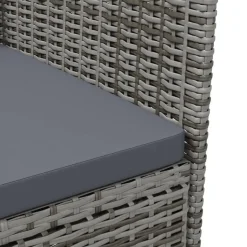 vidaXL - Tuinset - Grijs - Poly rattan - 3 stuks - Met kussens