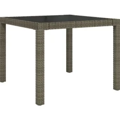 vidaXL - Tuinset - Grijs - Poly rattan - 3 stuks - Met kussens