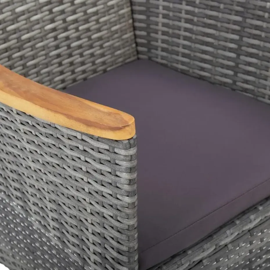 vidaXL - Tuinset - Grijs - Poly rattan