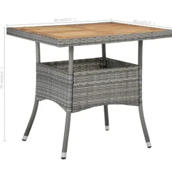 vidaXL - Tuinset - Grijs - Poly rattan