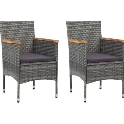 vidaXL - Tuinset - Grijs - Poly rattan