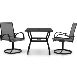 vidaXL - Tuinset - Grijs - Staal - 80 cm tafellengte