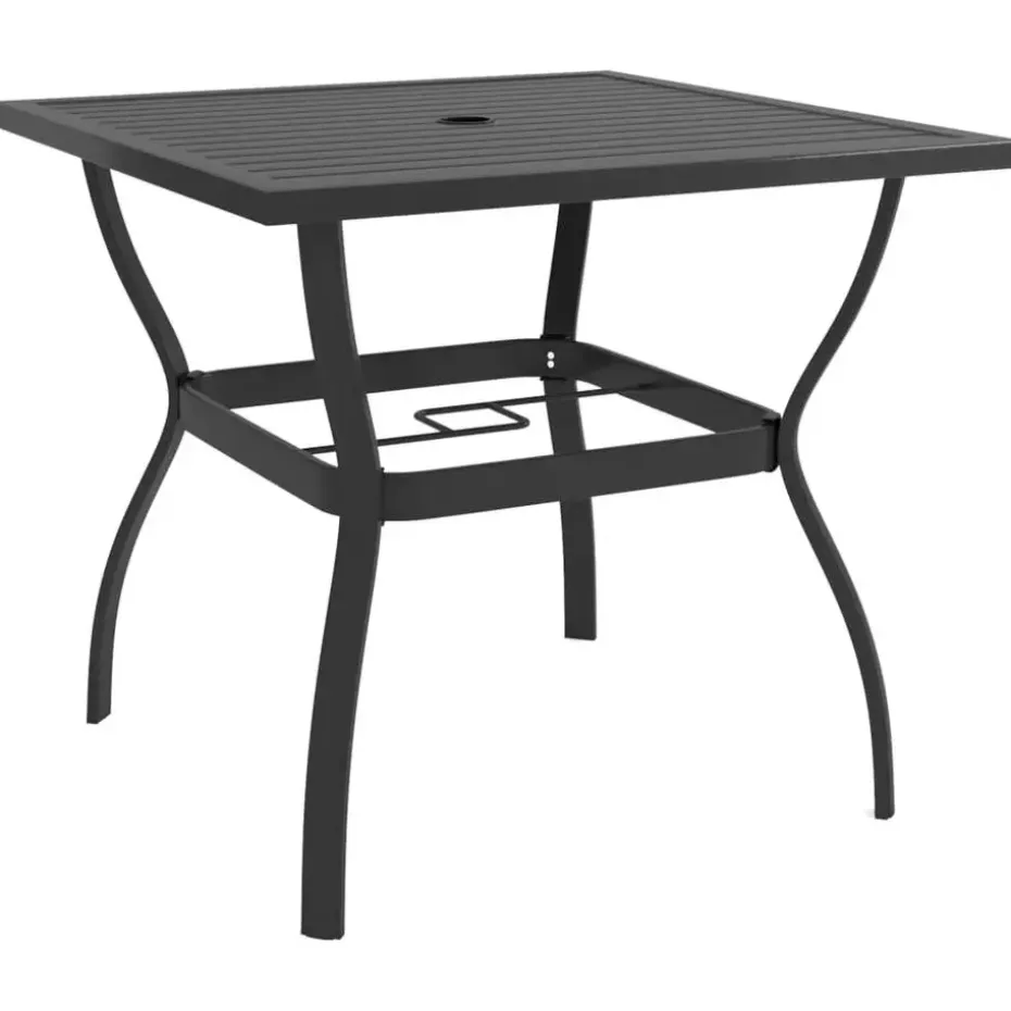 vidaXL - Tuinset - Grijs - Staal - 80 cm tafellengte